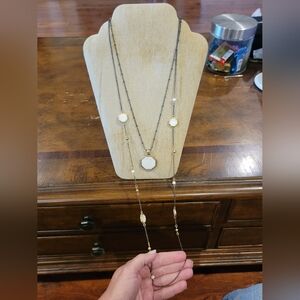 Elegant Multi-Layer Necklace with White Accents